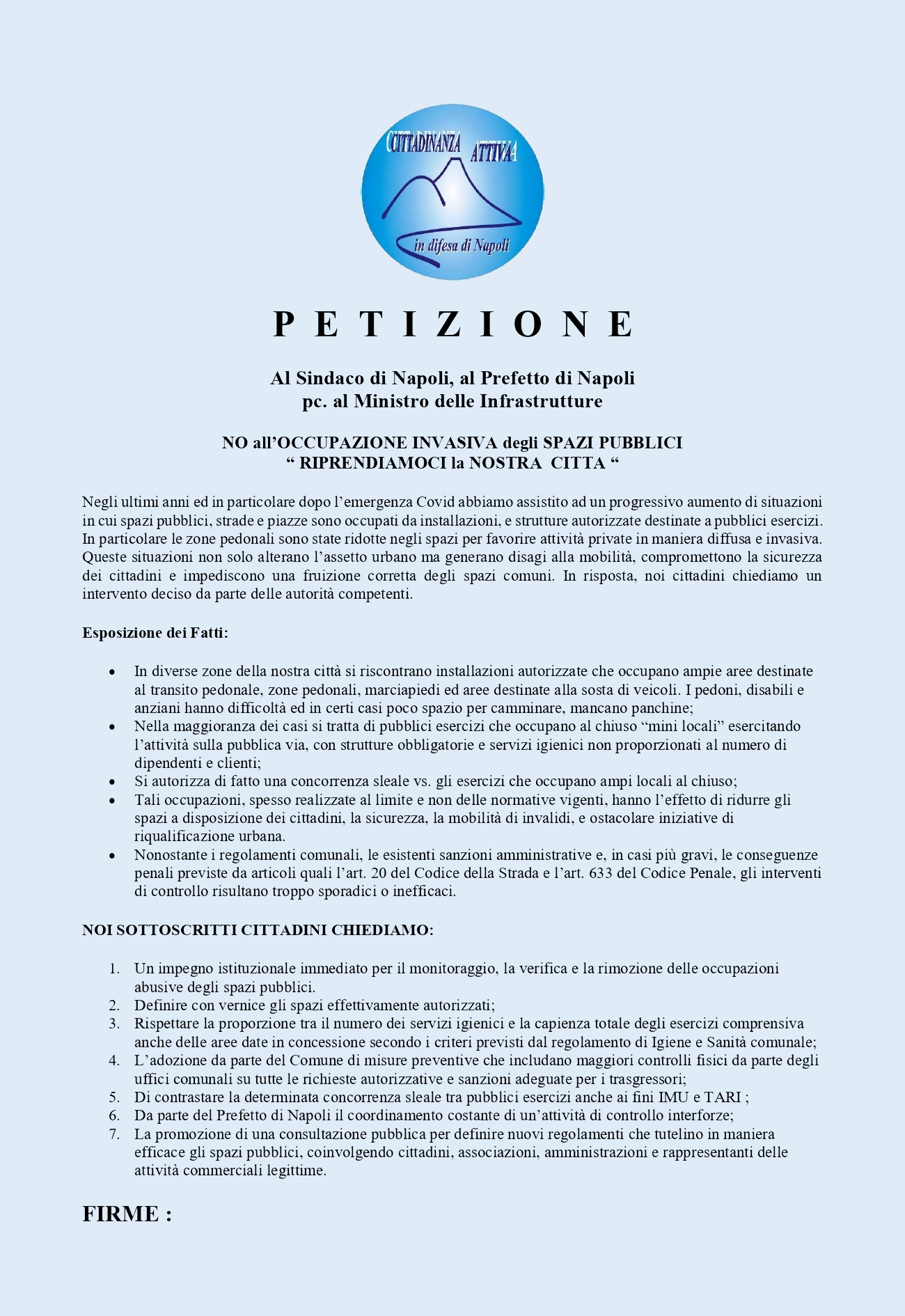 Volantino Petizione Spazi Pubblici 1